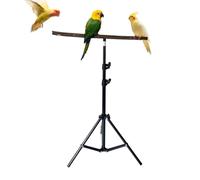 Bird Play Stand - Adjustable Folding Tripod Base Habitat, Bird Training Stand with Stable Design, Activity Function, Ideal for Pet Training Home Indoor Outdoor Porch Yard Garden