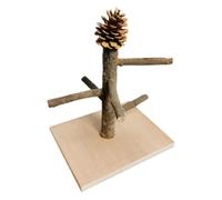 Bird Play Stand - Wooden Cockatiel Perch, Tabletop Parrot Activity Stand, Training Playstand Playground | Cage Toys Accessory Finch Lovebird Parakeet Pet Bird Entertainment Station