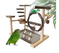 Bird Playground, Bite Parrot Stand, Bird Toys Playground, Windmill Midget, Portable Cage Accessories, Ideal For Cockatiels, Parrots, Budgies, Parakeets, 40x27x4cm
