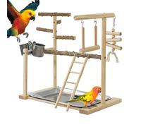 Bird Playground, Swing Chew Exercise Toys, Bird Perches, Exercise Play Gym, Bird Toys for Cockatiel, Bird Toys for Parakeet, Interactive Bird Playground, Chew Tray Bird Toy for Cockatiel Parakeet