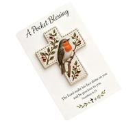 Bird Pocket Cross - 3.94x5.51 Inches Handmade Christian Portable, Pocket Cross Blessing with Verse Card with Smooth Handcrafted Finish, Inspirational Faith Keepsake for Adults Kids Teens Friends