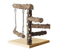 Bird Porch Stand - Plataforma De Juego De Madera, Juguete Duradero | Rama Natural No Deslizamiento Para Cockatiel Conure Cockatoo, Accesorio De Jaula Interactivo Para Escalar Y Descansar