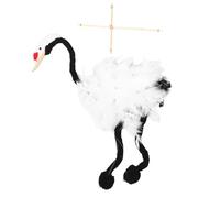 Bird Puppet, Plush Puppet, Crane Animal Design Fun Handcrafted with Strings Wooden Interactive Educational Plush Dolls for Teaching and Entertainment, 17.72x19.29inches