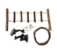 Bird Rope Ladder,Wooden Flexible Interactive Suction Cup Perch | Telescopic Bird Ladder Bridge Exercise Toy | Encourages Active Exploration For Lovebirds Goldens Parakeet Conure Cockatiel