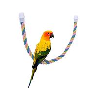 Bird Rope Parrot Swing Toy - Climbing Rope Perch, For Parrots Small and Medium Birds | Cotton Spiral Swing Supporting Exercise and Play, Interactive Cage Toy Encouraging Standing Climbing & Physical