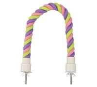 Bird Rope Perch | Bendable Cotton Rope & Metal Wire Swing for Parakeets/Cockatiels/Parrotlets | Climbing Toy for Exercise & Cage Decoration (S)