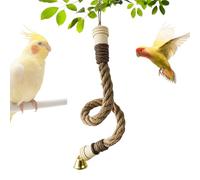 Bird Rope Perch, Cockatiel Swings Playground, 15.75x0.79in Parrot Cage Swing and Perch, for Patio, Hallway, Balcony, Outdoor Use, Parakeets, Cockatiels, Conures, Budgies