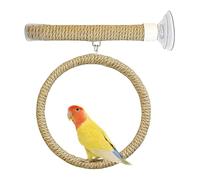 Bird Rope Perch - Standing Toy for Climbing | Cotton Fiber with Strong Suction Base, Portable Window Mount Play Stand, Exercise Balance Training Rest Spot for Home Travel Glass Tile Bird Cage