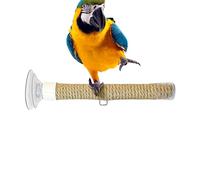 Bird Rope Perch, Suction Cup Stand, Portable Parrot Standing Toy for Climbing with Safe Rope, Window and Glass Cage Accessory with Fun Design, Bird Play Toy Easy Attachment, Perch for Parakeet