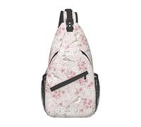 Bird Sakura Cherry Blossom Sling Bag, Chest Bag Daypack, Crossbody Sling Mochila para Viajes Deportes Correr Senderismo