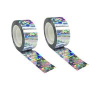Bird Scare Tape Cinta de seguridad animal de 164 pies | 2 rollos de cinta reflectante plateada para puertas corredizas de vidrio, balcones, vallas, techos, jardines, patios