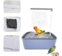 Bird Shower Bath, Automatic Bird Bath, Automatic Water Cycle Bathtub with Multiple Faucets, USB Electric Pet Birds Baths for Small Medium Birds (Gray)