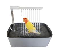 Bird Shower Bath, Automatic Water Cycle Bathtub with Multiple Faucets, for Small & Medium Birds - Power Plug Pet Bathtub for Cockatiels, Parakeets, Lovebird & Budgie (Gray)