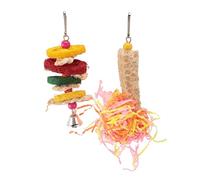 Bird Shredding Toy Set | 6pcs Colorful Parrot Chewing Toys for Cockatiels/Lovebirds/Parakeets | Safe Crinkle Paper & Rattan Ball | Alleviate Boredom with Perch