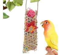 Bird Shredding Toys, Parakeet Foraging Paper Shredder Swing, Colorful Rope Perch Cage Accessories and Stand for Lovebird, Budgies, Cockatiel, Small Pet Birds, 1.97x3.15x7.87 Inches