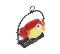 Bird Sounds Toy Parrot Shape Plush Material for Kids Over 4 Years Old Red Color 15x18cm Size Head Swings 1Pcs