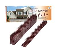 Bird Spikes - 12-Piece Set to Keep Birds Away - Cuttable Defender Animal Stopper for Pigeons, Squirrels, and Raccoons - Ideal for Outdoor and Indoor Use in Yards, Gardens, and Balconies