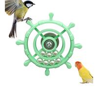 Bird Spin Wheel Toys - 360° Rotatable Rattle & Chew Toys with Perch For Small Animals | Interactive Foraging Enrichment For Cage Entertainment