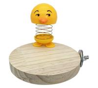Bird Spring Training Toy, Parrot Cage Toy with Stand, Bird Chew Toys for Cockatiels, Cartoon Parrot Cage Decoration 11.5x9.6cm for Budgerigar, Conure, Cockatiel, Yellow Color