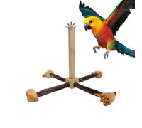 Bird Stand Perch Toy, Rotating Climbing Perch, Wooden Parrot Swing Play Gym, Sturdy Safe Design, Encourages Exercise Fun, for Parakeets, Lovebirds Conures 10.24x9.06x9.06 Inches