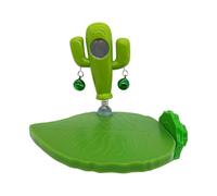 Bird Stands Parrots, Leaf Cactus Shaped, Play Accessories, 13.3x11.3x10.4cm Interactive Puzzle Perch, for Conure, Lovebird, Canaries, Cage Enrichment Game Encourages