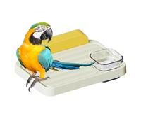 Bird Station Perch, Parrot Playground Accessories, Cage Stand for Parakeet, Conure, Cockatiel, Gerbil, Chinchilla, Hamster, Fun Pet Activity Center, 6.14x4.72x2.13 Inches