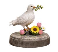 Bird Statue Decor, Peace Tabletop Art Sculpture with Flower Design, Decorative Bird Figurine, Home Accent Sculpture, for Table Shelves Living Room Kitchen Desk Bedroom Bookshelf Entryway House