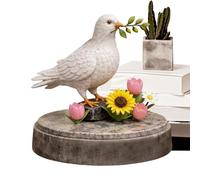 Bird Statue - Peace Tabletop Art Sculpture With Flower Design, Peace Doves Flower Ornament For Table Shelves Living Room Kitchen Desk, Bird Sculpture Decor For Bedroom Bookshelf Entryway House
