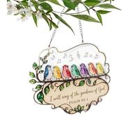 Bird Suncatcher, Christian Bible Verse Stained Songbird Sun Catcher