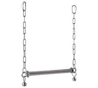 Bird Swing - 31x35cm Stainless Steel Cage Stand, Heavy Duty Hanging Perch, Metal Parrot Ladder | Outdoor Play-Station For Pet Macaw African Grey Cockatoo Cockatiel Lovebird Canary Conure Parakeet Budg