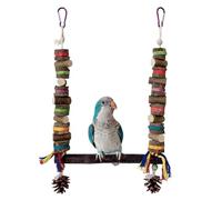 Bird Swing - 42 x 25 x 1 cm - Jaula de cóctel colgante y pelo resistente a la madera | Interactive Bird Cage Chewing Swing For Garden Parrot Porch Parakeet Accessory, Parrot Toys