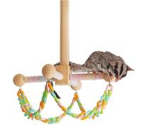 Bird Swing For Cage -27.5cm Interactive Small Pet Wooden Swing Toy | Coordination and Balance Training Wooden Playing Toy | For Hamster Gerbil Ferret Hedgehog Guinea Chinchilla Parakeet