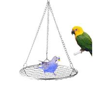Bird Swing for Cage, Parakeet Swings with Cooling Grid Design, Stainless Steel Playground Rest Bed, Chew-Proof and Rust-Resistant for Lovebirds, Cockatiels, Finches, and Pet Store Use, 14.7x22.5cm