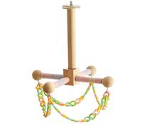 Bird Swing for Cage - Wooden Guinea Exercise Toy, Interactive Small Pet Wooden Swing Toy | Chinchilla Climbing Toys for Ferret, Hamster, Guinea, Small Animals, Gerbil, Hedgehog, Parakeet, Cockatiel