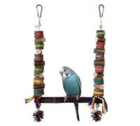 Bird Swing, Hangable Cage Toy, 16,54 x 9,84 x 0,39 pulgadas Interactive Birds Cage Chewing Enrichment, Natural Wood Materials, Swings Perch for Mental Estimulación y Uso en el Jardín