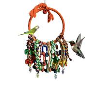 Bird Swing - Jaula de juguete colgante - Bastoncillos de algodón Swing Mordedura de resistencia, juguete para barcos de resistencia, juguete para aburrimiento, juguete para masticar perca de madera