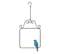 Bird Swing Outdoor | Metal Frame Bird Perch with Chain | Decorative Hummingbird Swing For Garden Backyard Balcony | Patio Deck Porch Lawn