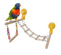Bird Swing Perch - Wooden Playground Stand | Hanging Toy for African Grey Budgies Parakeet Macaw Cockatoo, Bird Supplies, Compact Cage Accessory