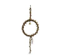 Bird Swing, Straw Hangable Finch Swing Perch Toy, 18.5x50cm Bird Chew Toys For Cage Cockatiel Finch Conure Lovebird Parakeet Parrot Play Chewing Enrichment Activity Training Resting Use