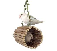 Bird Swing - Wood, 26 x 15 x 15 cm Hangable Wooden Cave | Cockatiel Parakeet Toy for Play, Enriquement, Chewing, Resting, Sleeping, Bird Perch for Cage, Finch, Small Birds, Mental Stimulation