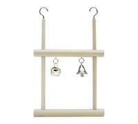 Bird Swing - Wooden Perch with Bell For Interactive Play | Natural Wood with Hanging Bell, Cockatiel Swing For Conures, Lovebirds, Canaries, Bunny, Guinea Pig, Chinchilla