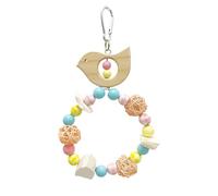 Bird Swing - Wreath Shape Foraging Toy, Colorful Bird Toys for Mental Stimulation Physical Exercise Boredom Prevention Home Living Room Balcony Patio Play Area Use, 8.27x4.72 Inches