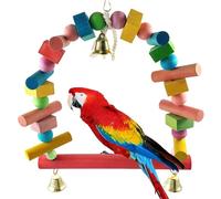 Bird Swings for Parakeets - Sturdy Wood Construction, Safe Material, Easy Installation Hook, Interactive Swing Toy | Pet Cage Enrichment, Climbing Perch, Entertainment Accessory Conures