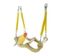 Bird Swings For Parrots - Wooden Spring Loaded Bird Perch Swing | Solid Wood Grinding Toy with Spring For Climbing Exercise | For Conure, Cockatiel, Canary, Parakeet, Indoors Or Outside Cage