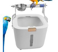Bird Toilet Stand, Bird Potty Training Tool, 6.89x6.89x8.46in Paw Grinding Station, Feeding Cup, Parakeet Climbing Stand for Parrot, Lovebird, Desktop