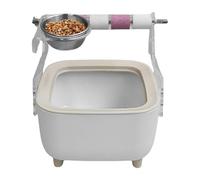 Bird Toilet Stand with Bucket - ABS Acrylic Stainless Steel 17.5-22x17.5-22x21.5-30cm | Standing Perch For Targeted Defecation | Parakeet Paw Grinding and Climbing Station For Parrots, Budgies