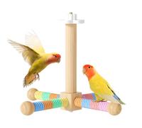 Bird Toy - Wood, 8,46 x 8,46 x 6,5 in Grinding Stick Rotating Perch Design | Natural Chew Texture Beak & Claw Health Training Perch, Bird Perches for Cockatiels, Budgies, Lovebirds, Finches, Canaria