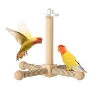 Bird Toy - Wood, 8,46 x 8,46 x 6,5 in Grinding Stick Rotating Perch Design | Natural Chew Texture Beak & Claw Health Training Perch, Bird Perches For Cockatiels, Budgies, Lovebirds, Finches, Canarias