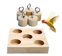 Bird Toys - 7,5 x 7,5 x 2 cm Wood Parakeet Peg Toy | Parrot Educational Toys | Parrot Wooden Pegboard Toy, Lovebird Playing Device for Metal Stimulation, Parakeet Puzzle Training Chewing Tools