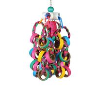 Bird Toys for Conures - Perch Climbing Play Ornaments | Bird Foraging Toys | Colorful Cylindrical Chew Toy, Nibbling Toy, for Parakeets Lovebirds Macaws Cockatiels Home Indoor Outdoor Yard Porch